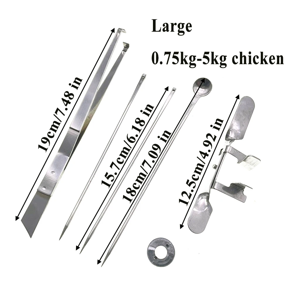 Kit Castração para Aves em Aço Inoxidável com 5 Ferramentas - Imagem 2