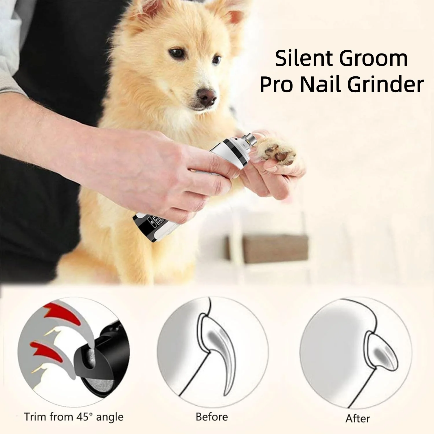 Aparador de Unhas com LED para Cães e Gatos Recarregável USB - Imagem 5