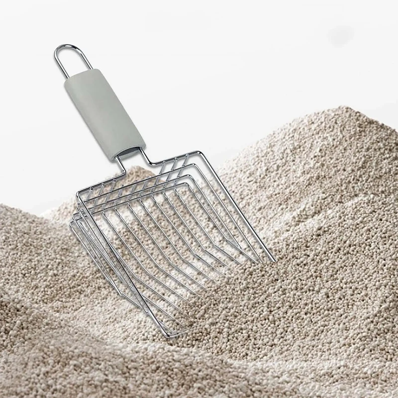 Pá de Metal para Areia de Gato em Liga de Alumínio e Aço Inoxidável - Imagem 3