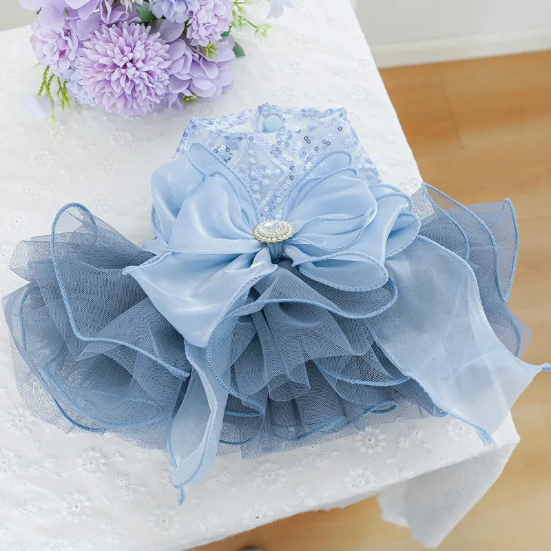 Vestido de Casamento para Cães e Gatos Gaze Fofa para Festas - Imagem 5