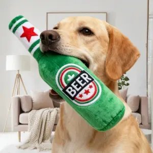 brinquedo para cães garrafa de cerveja com som