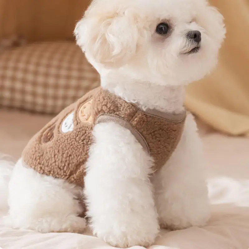 Colete de Fleece para Cães e Gatos de Veludo Teddy com Botão de Pressão - Imagem 4