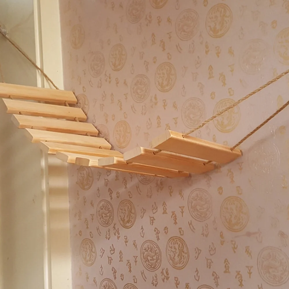 Ponte de Madeira para Gatos para Escalar e Brincar na Parede - Imagem 2