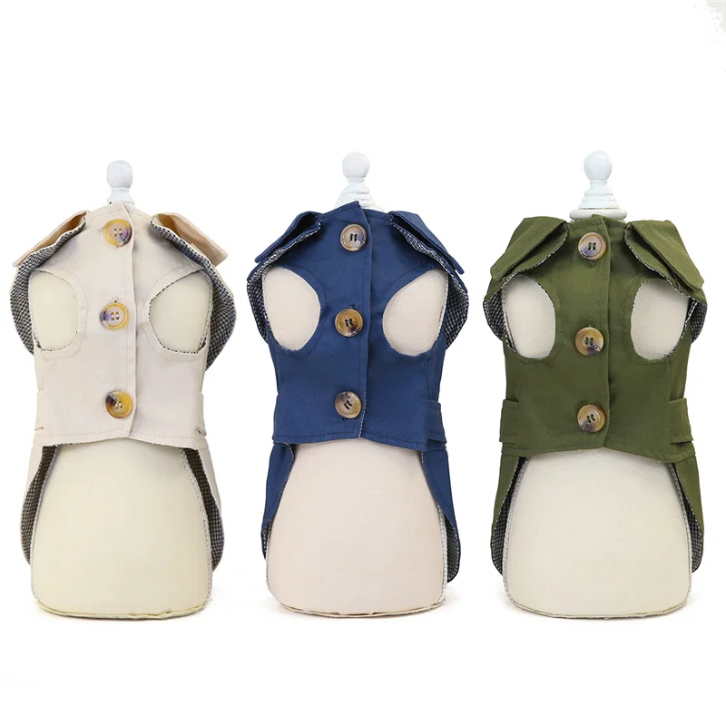 Casaco para Cães Pequenos Estilo Britânico Verde XXL para Primavera e Outono - Imagem 2
