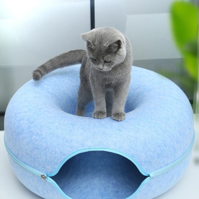 Túnel e Cama Donut para Gatos com Brinquedo de Feltro - Image 5