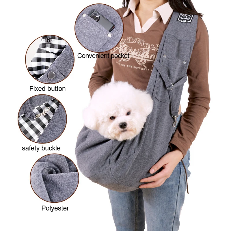 Bolsa de Ombro para Cães Pequenos e Gatos com Bolso de Armazenamento - Image 3