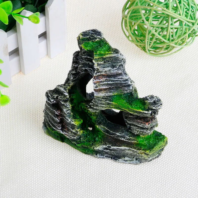 Decoração de Aquário Casa de Resina com Musgo 10,7 cm para Tanque de Peixes - Imagem 3