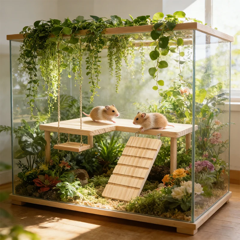 Plataforma de Madeira para Hamster com 2 Níveis e Escadas - Image 6