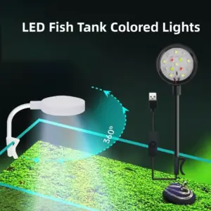 luz led colorida para aquário usb