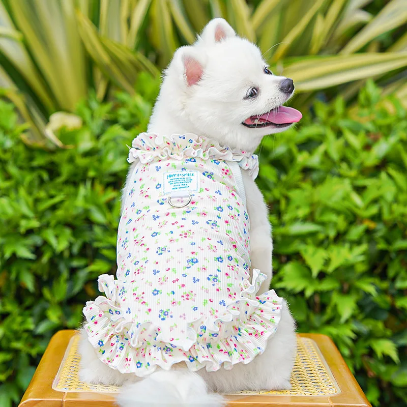 Vestido Floral para Cães e Gatos Pequenos de Verão com Renda - Image 2