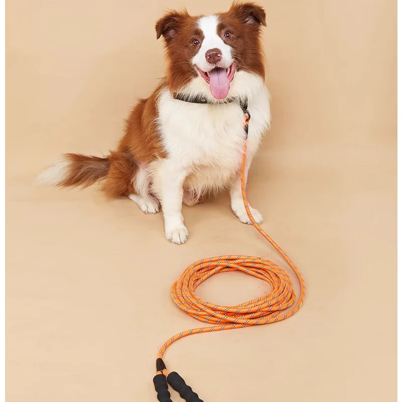 Coleira Longa para Cães com Nylon Refletivo e Fecho Giratório - Imagem 3