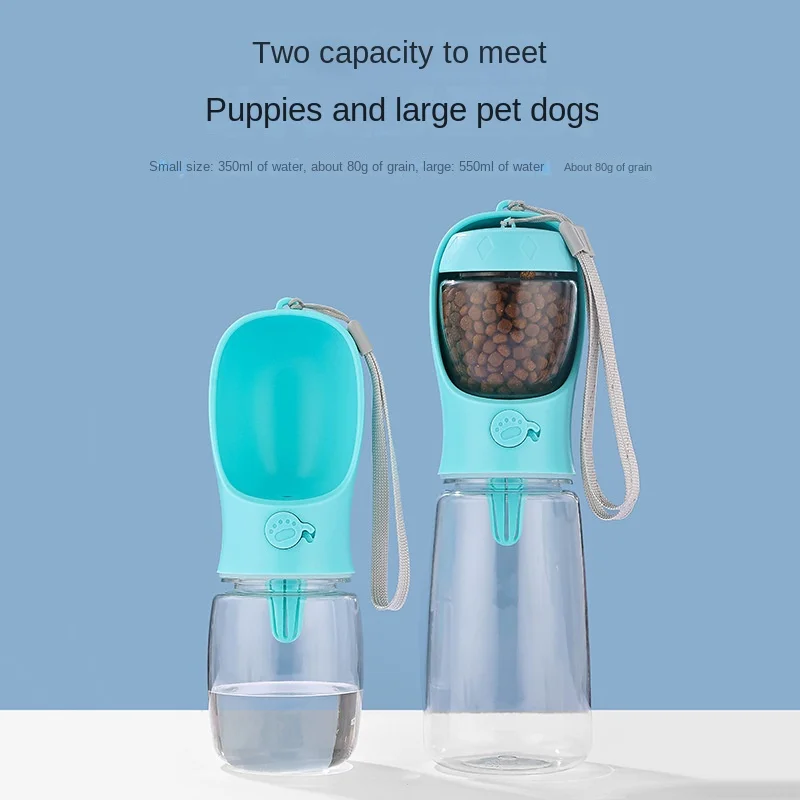 Garrafa de Água Portátil para Pets com Dispenser de Comida Rosa - Image 6