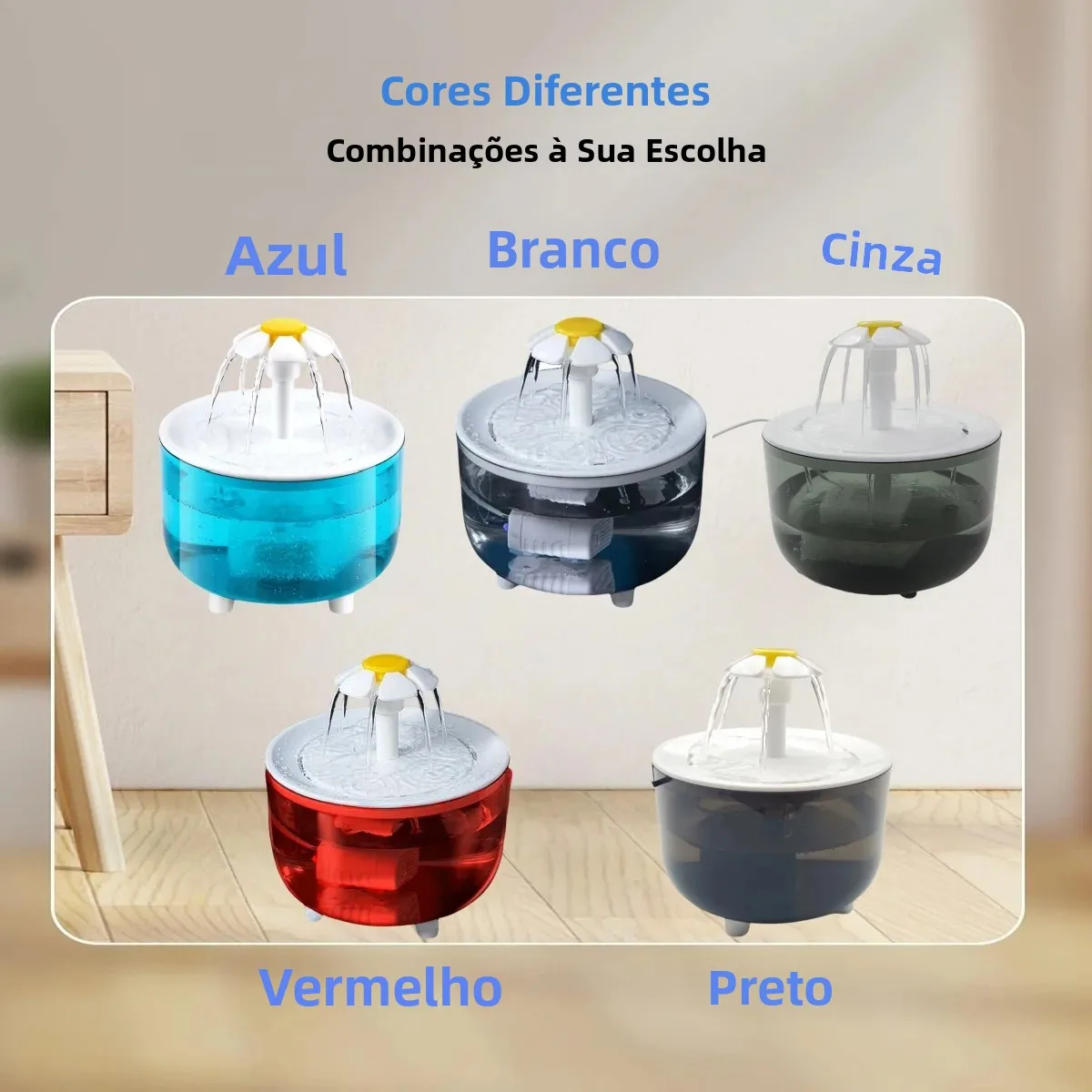 Fonte de Água para Gatos 1200mL com 4 Filtros e Alimentação USB - Imagem 5