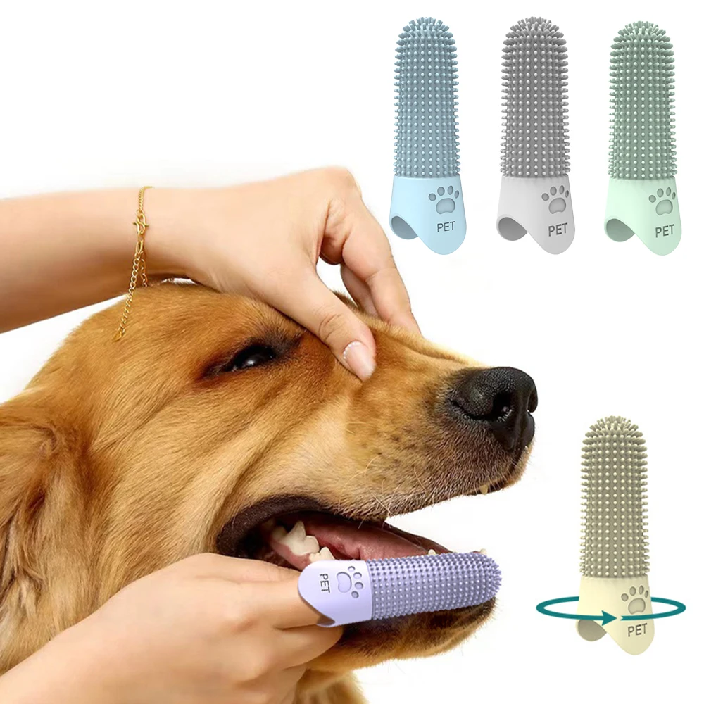 escova de dentes de dedo para cães e gatos