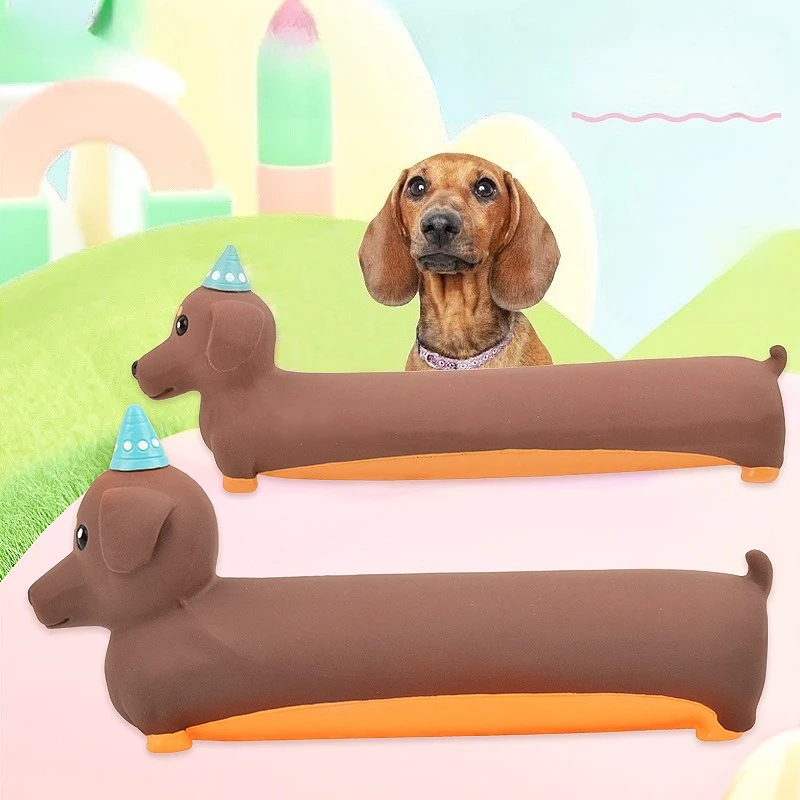 Brinquedo de Silicone para Cães Dachshund com Som e Resistente à Mordida - Imagem 3