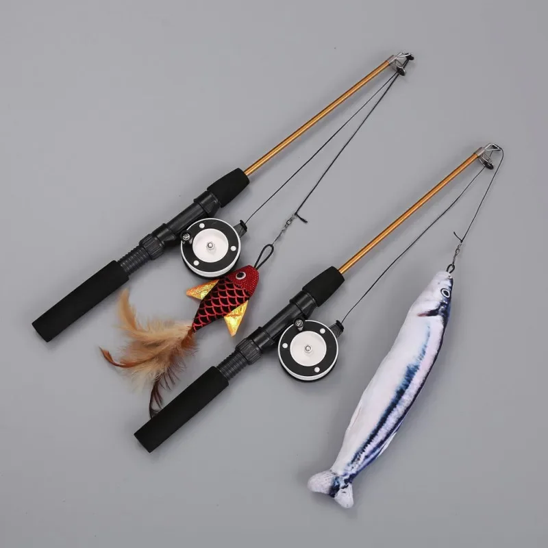 Varinha Telescópica para Gatos com Pena e Peixe Retrátil - Imagem 3