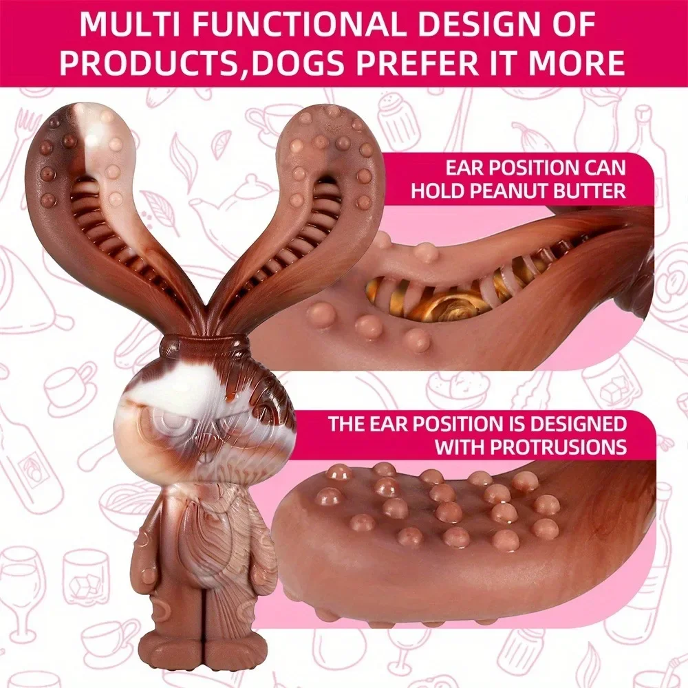 Brinquedo para Cães Nylon Formato Coelho Sabor Carne - Image 3