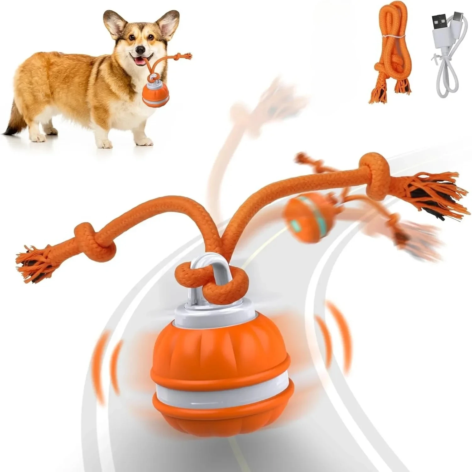 Bola Interativa para Cães Recarregável USB com Ativação por Movimento - Imagem 6