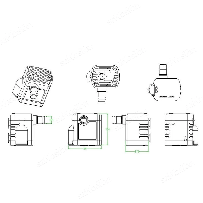 Bomba Submersível USB para Aquário 5V 200 L/H com Fluxo Ajustável - Imagem 5