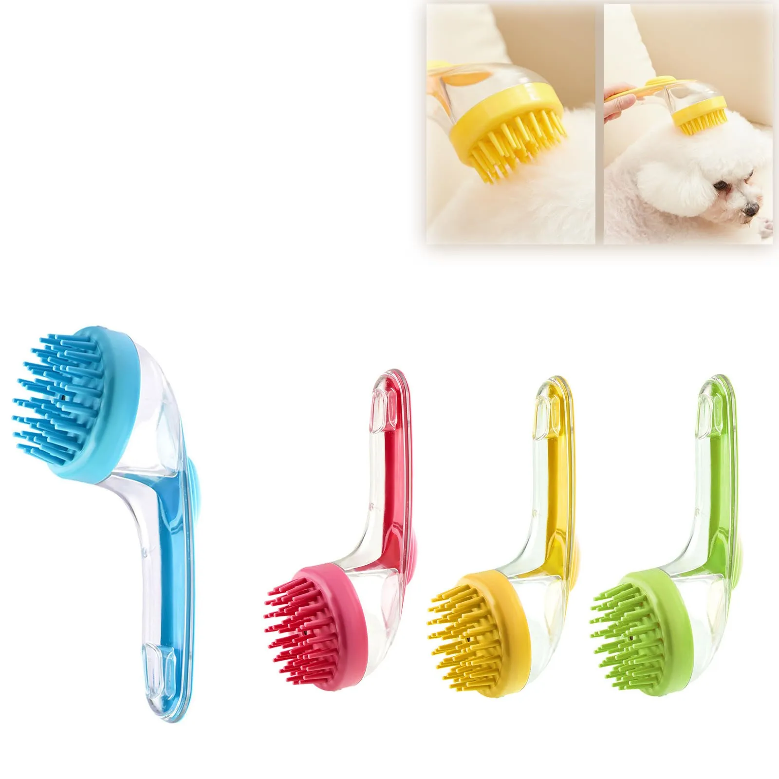 Escova de Banho para Cães e Gatos com Dispenser de Shampoo - Imagem 2