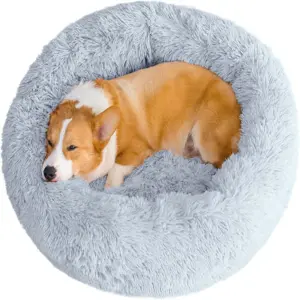 cama redonda de pelúcia para cães e gatos