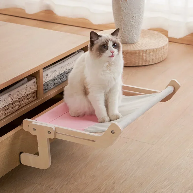 Rede para Gatos de Lona de Algodão com Montagem de Madeira Lavável - Imagem 3