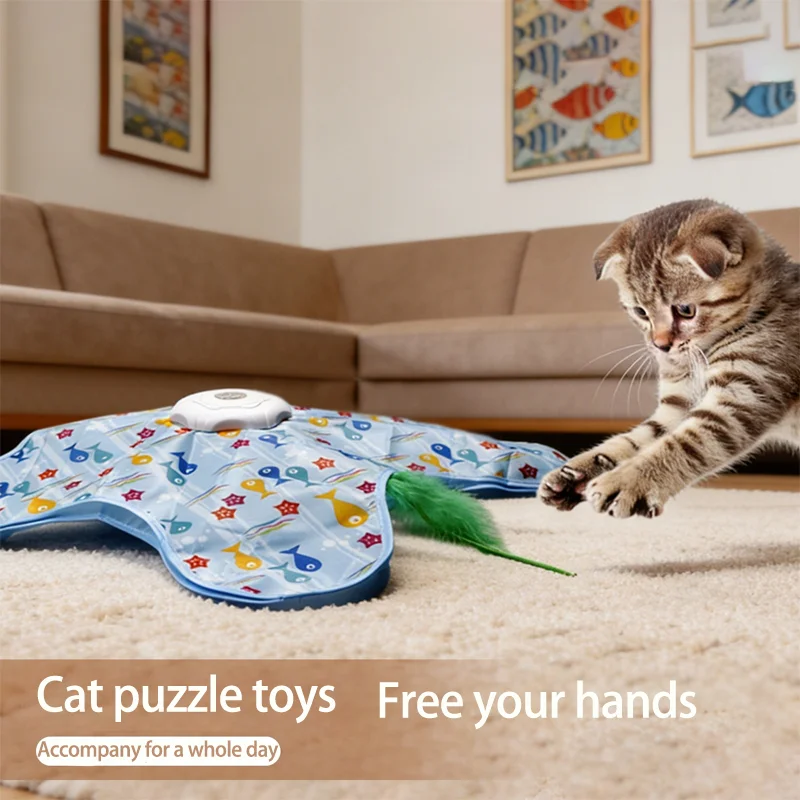 Brinquedo para Gatos Varinha Giratória Esconde-Esconde USB Recarregável - Imagem 4
