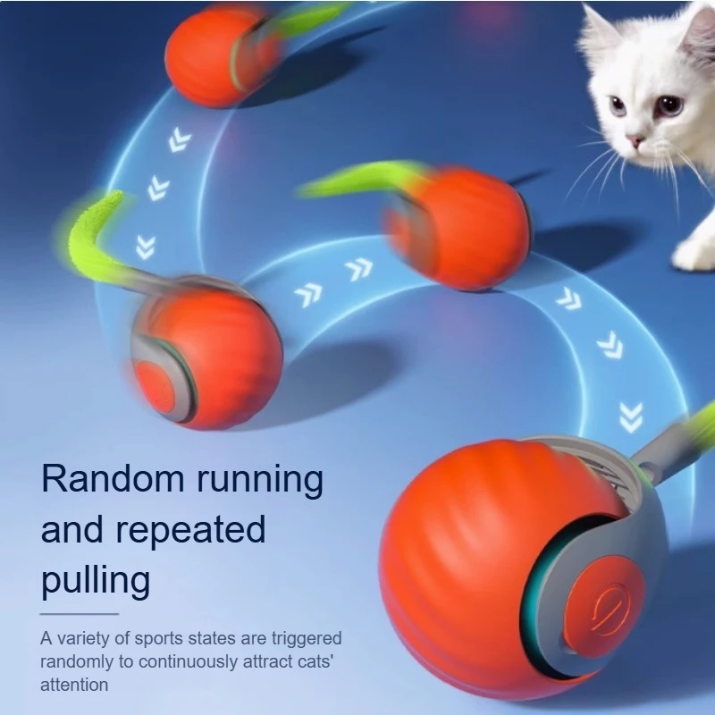 Bola Interativa para Gatos Recarregável USB com Cauda Falsa - Imagem 2
