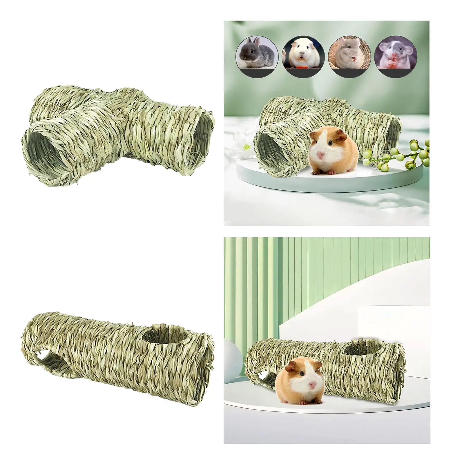 Túnel de Grama para Hamster e Coelhos 24x33x10 cm Resistente - Imagem 3