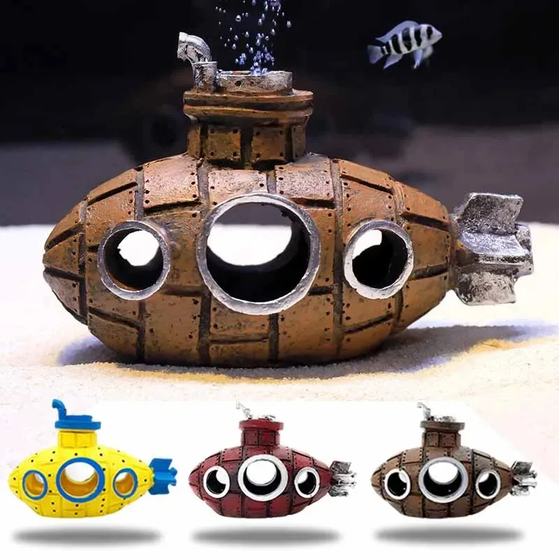 decoração submarino para aquário