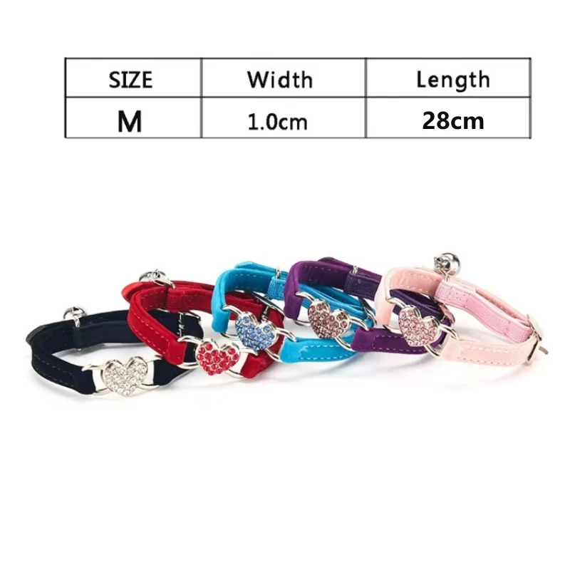 Coleira para Gato de Veludo com Sino e Ajuste 1 cm x 28 cm - Image 5