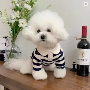 camisa polo listrada para cães e gatos pequenos