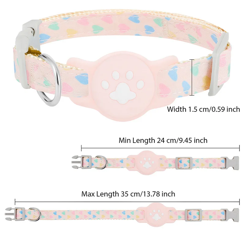 Coleira para Cães e Gatos Pequenos de Nylon Ajustável para AirTag - Imagem 3