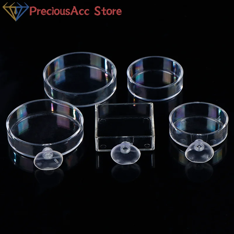 Alimentador de Aquário Redondo Acrílico Transparente 8,5 cm para Peixes e Camarões - Imagem 4