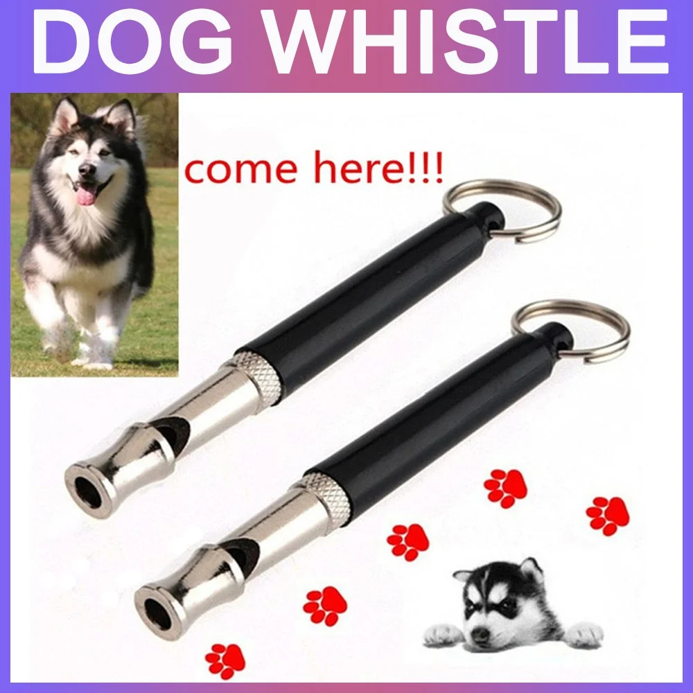 apito para cães de metal com argola
