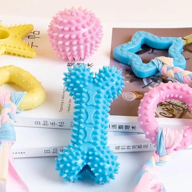 Brinquedo de Borracha para Cães em Formato de Osso para Mastigar - Imagem 2