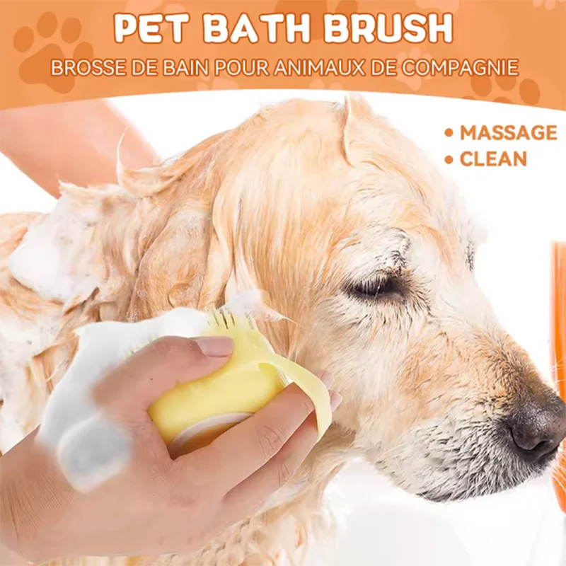 Escova de Banho Multifuncional para Cães e Gatos de Silicone Macio - Imagem 3