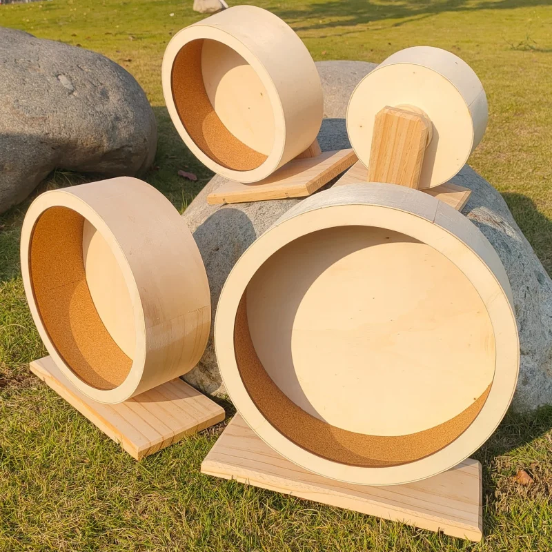 Roda de Hamster de Madeira com Suporte para Exercícios - Imagem 2
