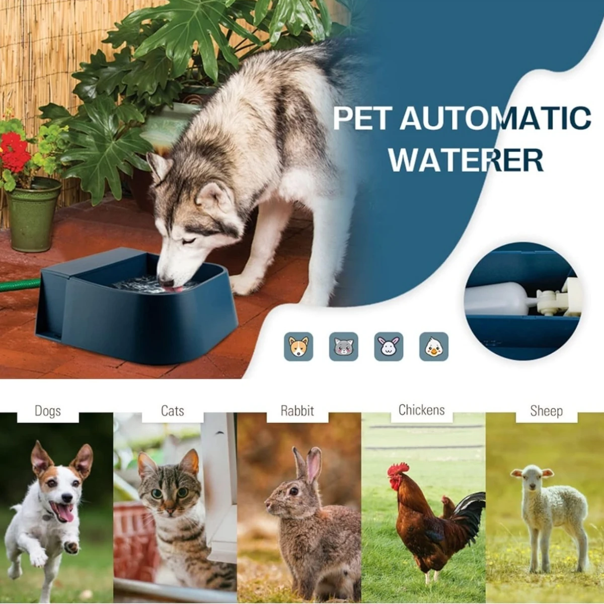 Bebedouro Automático para Pets 2L com Mangueira 1,5m e Boia Flutuante - Imagem 2