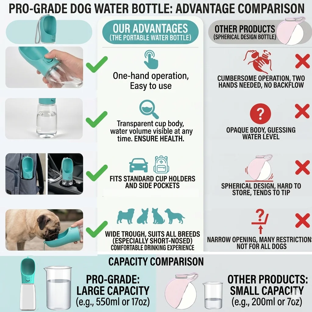 Garrafa de Água Portátil para Cães 550 ml para Viagem e Caminhada - Imagem 4