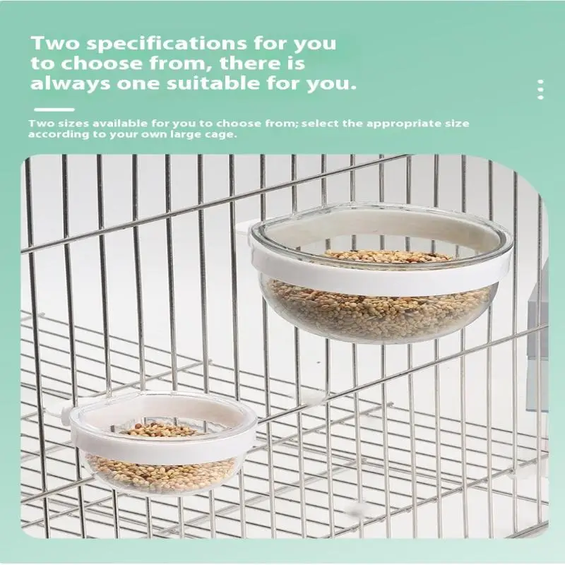 Tigela de Alimentação para Pássaros Plástica Removível Transparente para Gaiola - Imagem 6