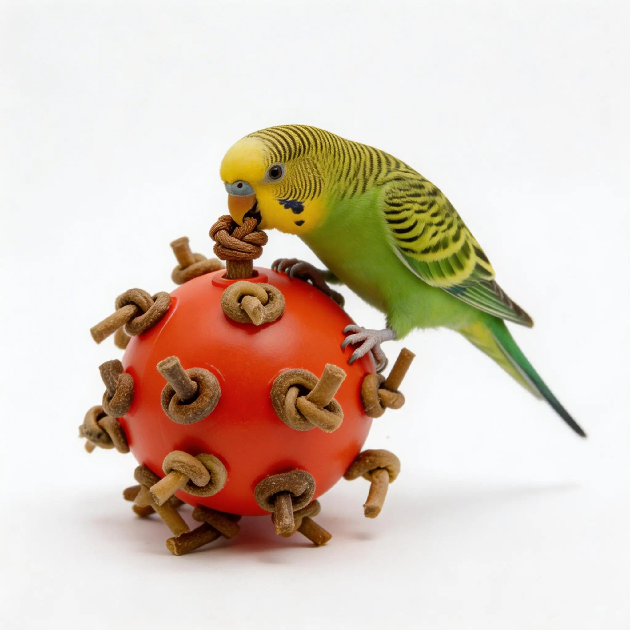 Brinquedo de Mastigar para Pássaros com Nós 4-5 cm de Plástico e Couro - Imagem 5