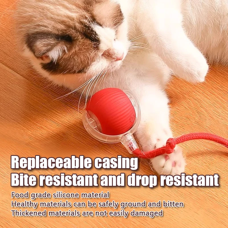 Bola Rolante Automática para Gatos com Cauda Falsa Recarregável USB - Imagem 2