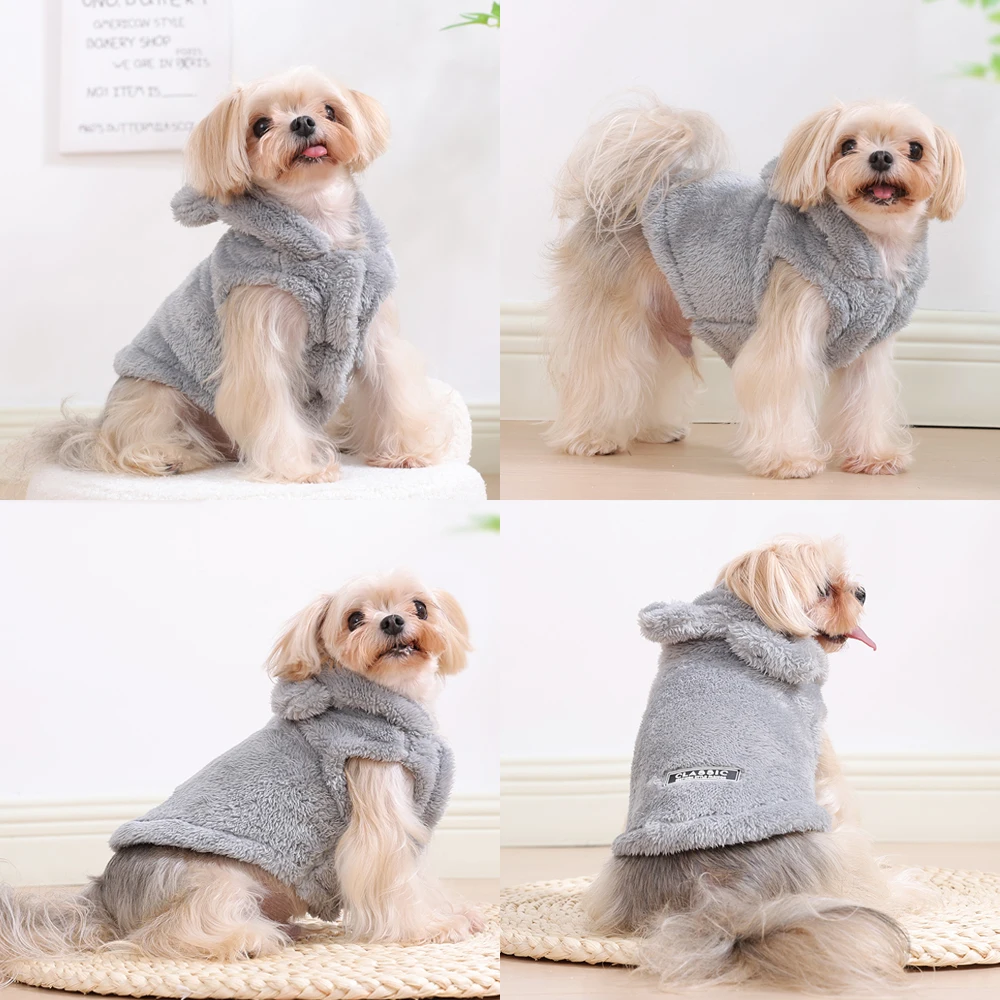 Casaco de Lã para Cães e Gatos Pequenos e Médios com Capuz - Imagem 5