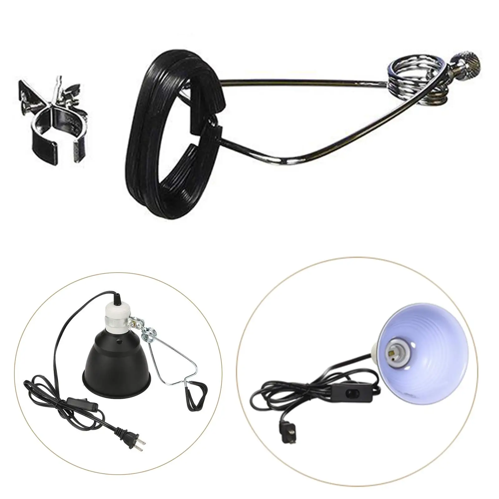 Suporte para Lâmpada de Réptil com Grampo e Soquete Cerâmico - Image 2