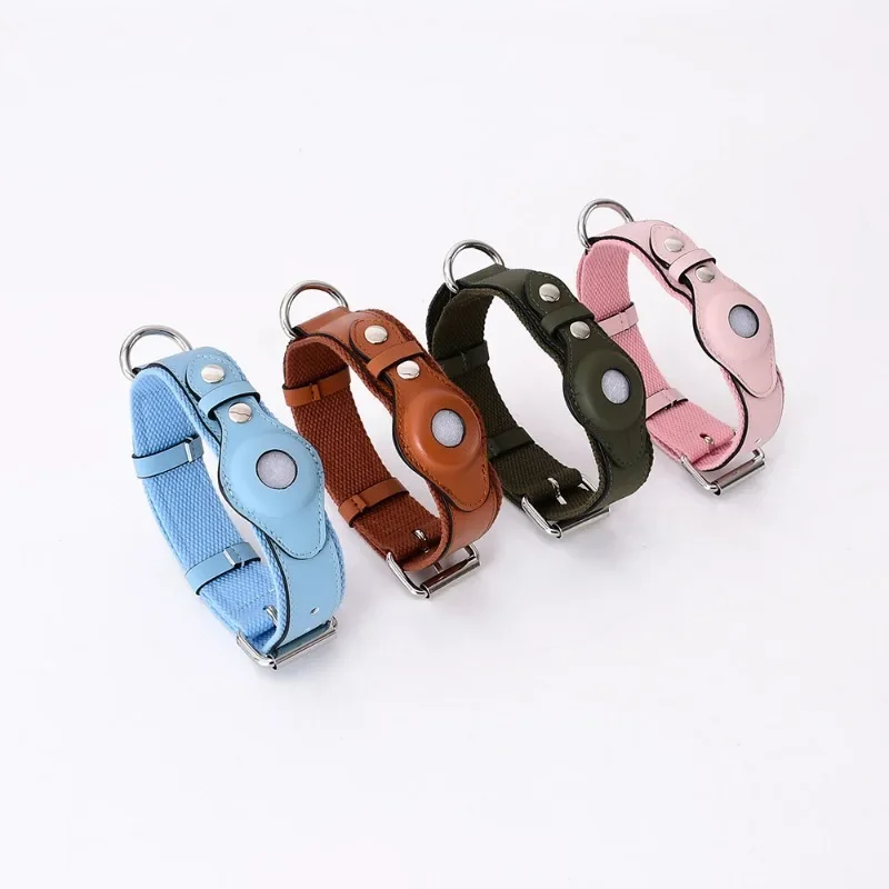 Coleira de Couro para Cães Médios e Grandes com Suporte AirTag - Imagem 5