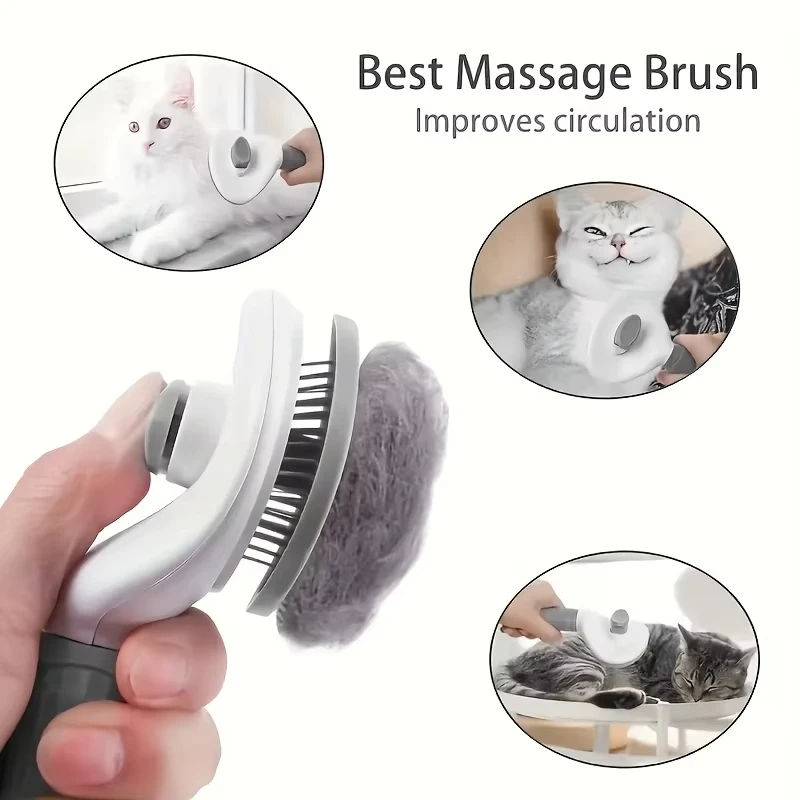 Escova Autolimpante para Cães e Gatos com Um Botão - Imagem 5