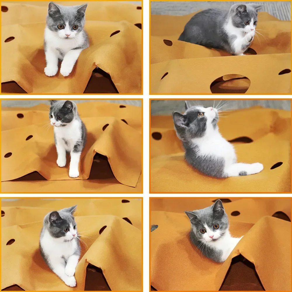 Tapete de Atividades para Gatos de Feltro 120 x 90 cm Dobrável - Imagem 4