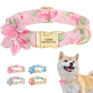 coleira de nylon para cães com gravação