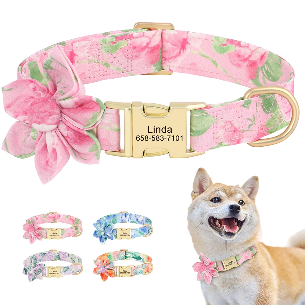 coleira de nylon para cães com gravação